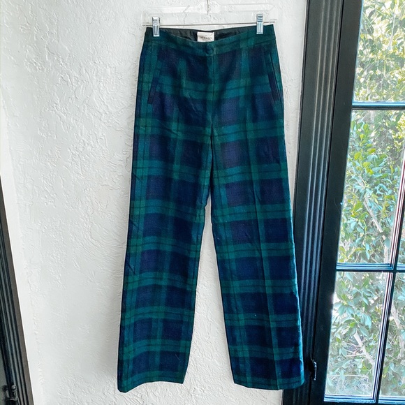 checkered wool pants